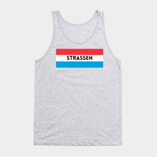 Strassen City in Luxembourg Flag Colors Tank Top